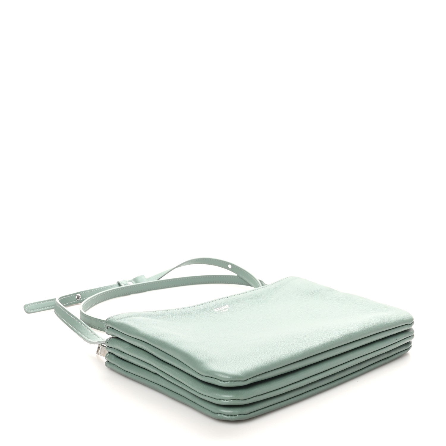 Celine Lambskin Small Trio Crossbody Bag Celadon 4 of 10