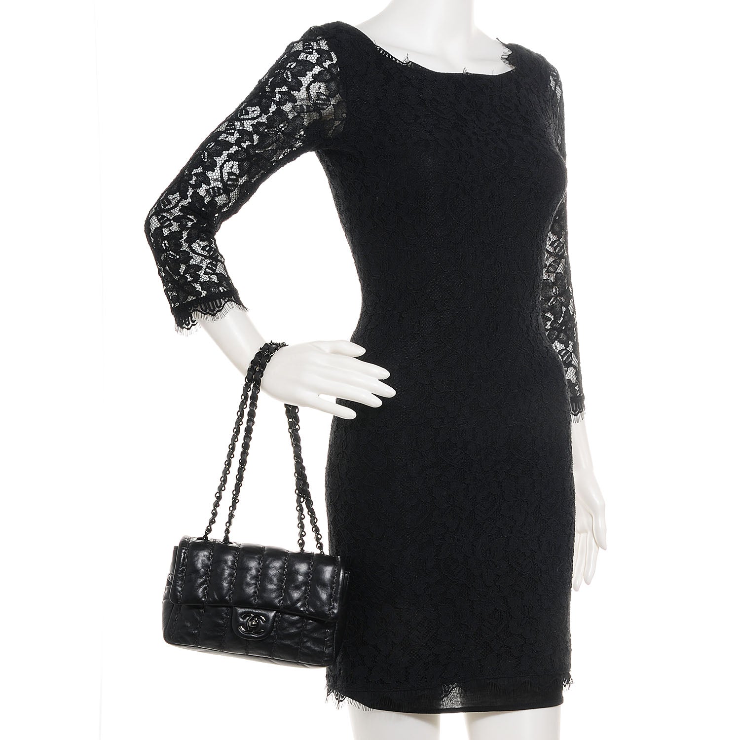 Chanel Lambskin Vertical Stitch Small Flap Black 2 of 8