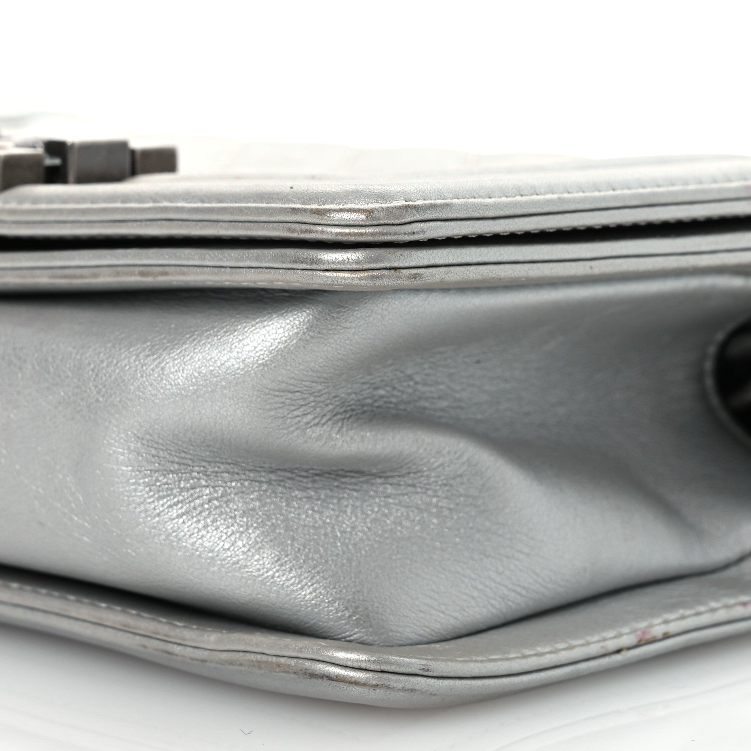 Chanel Metallic Lambskin Quilted Small Boy Flap Silver 11 of 17