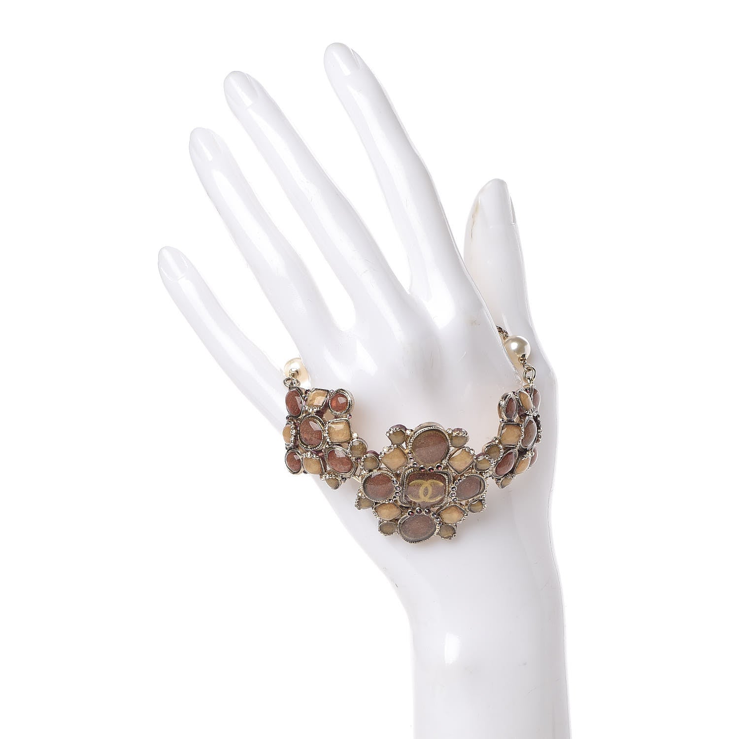 Chanel Pearl Gripoix CC Bracelet 2 of 9