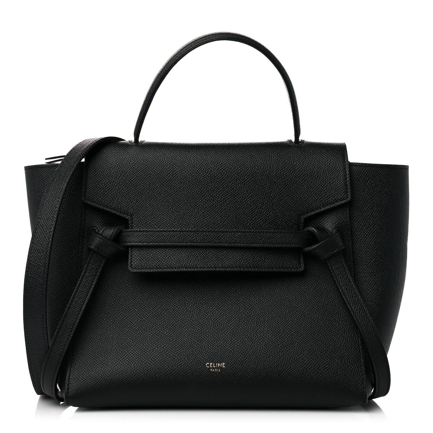 Grained Calfskin Micro Belt Bag Black