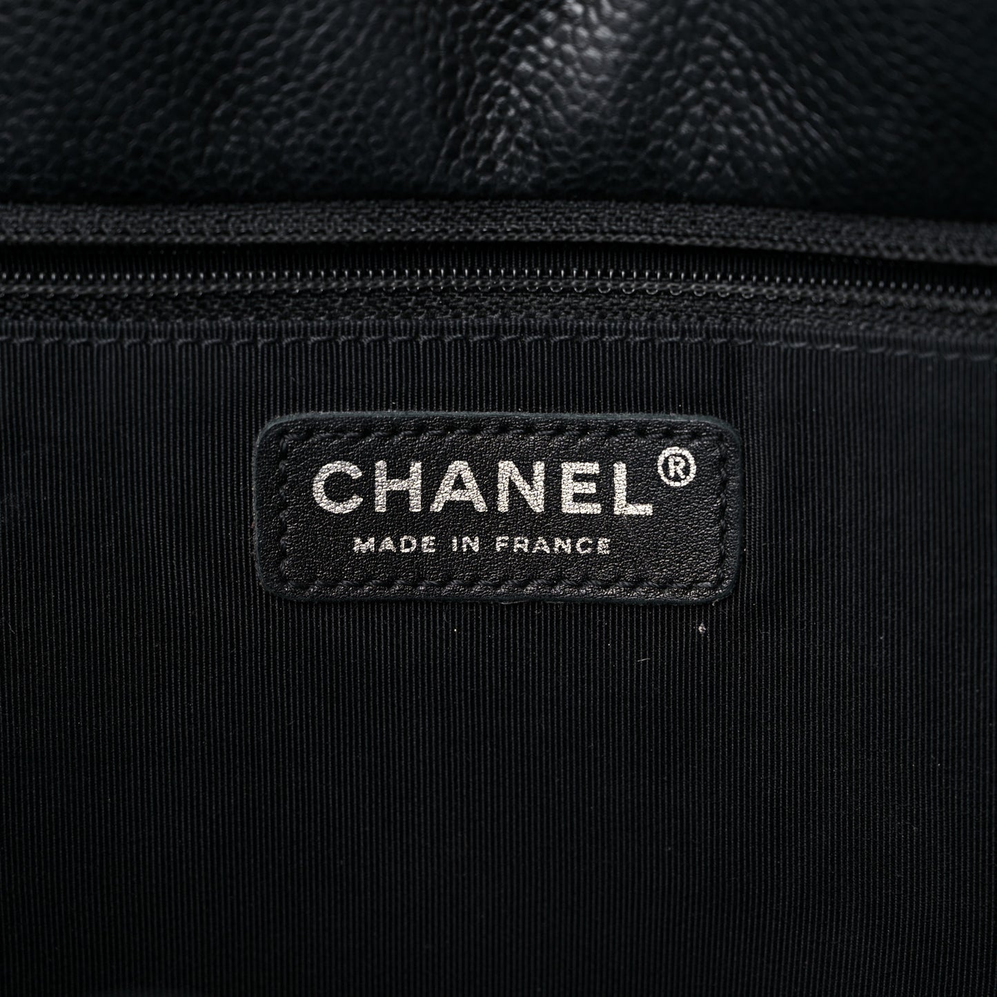 Soft Caviar Large Timeless CC Shopping Tote Black