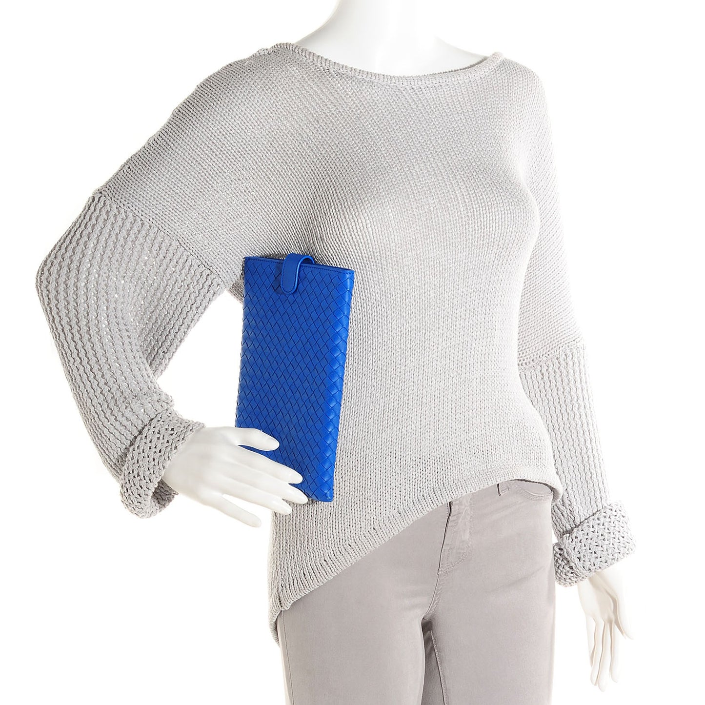 Nappa Intrecciato Mini iPad Case Signal Blue