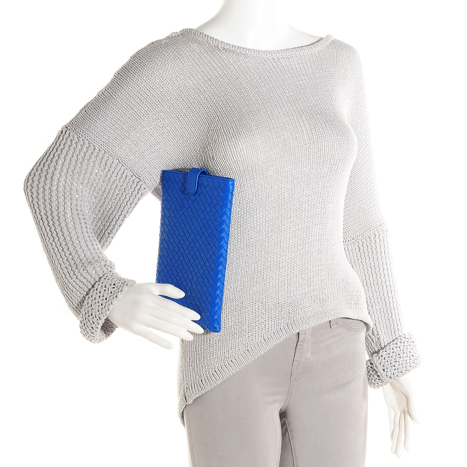 Bottega Veneta Nappa Intrecciato Mini iPad Case Signal Blue 2 of 8