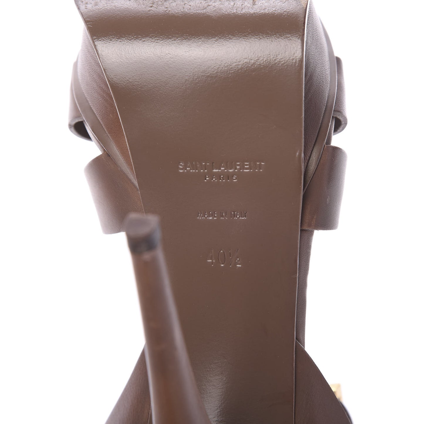Calfskin Tribute 105 Platform Sandals 40.5 Dark Cuoio