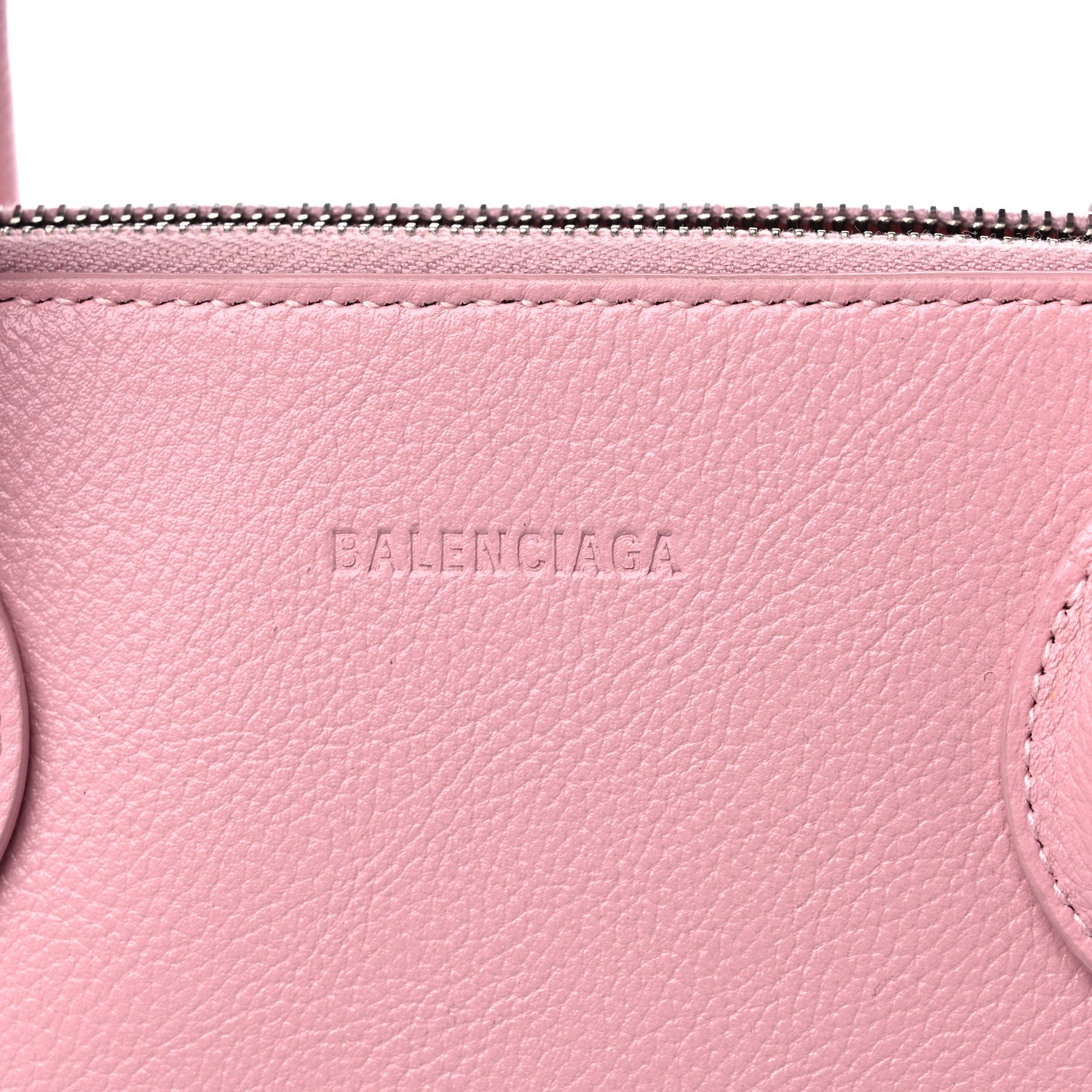 Balenciaga Grained Calfskin S Ville Top Handle Bag Pink White 6 of 9