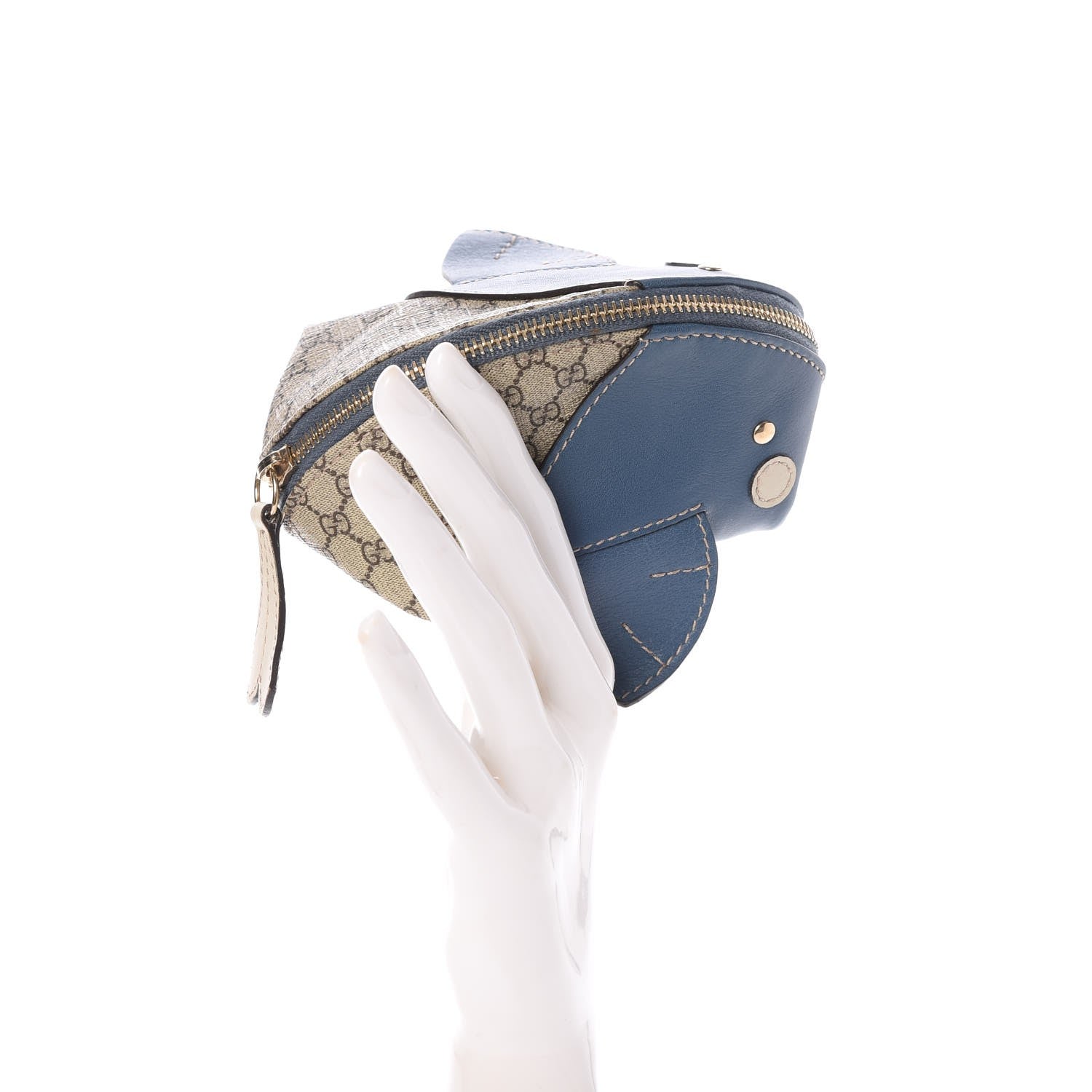 Gucci GG Supreme Monogram Children's Zoo Coin Purse Whale Blue 2 of 10