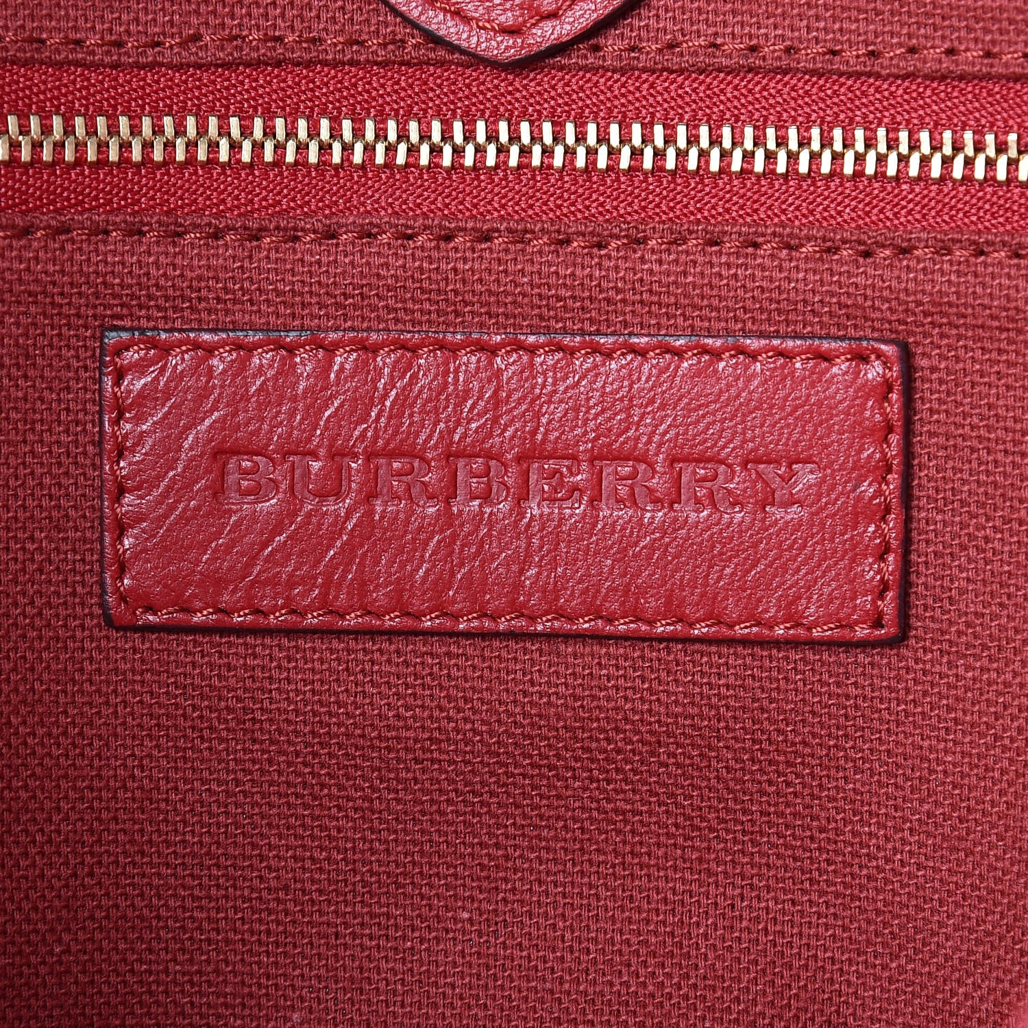 Burberry Calfskin Haymarket Check Small Canterbury Tote Red 8 of 14