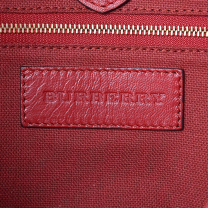 Burberry Calfskin Haymarket Check Small Canterbury Tote Red 8 of 14
