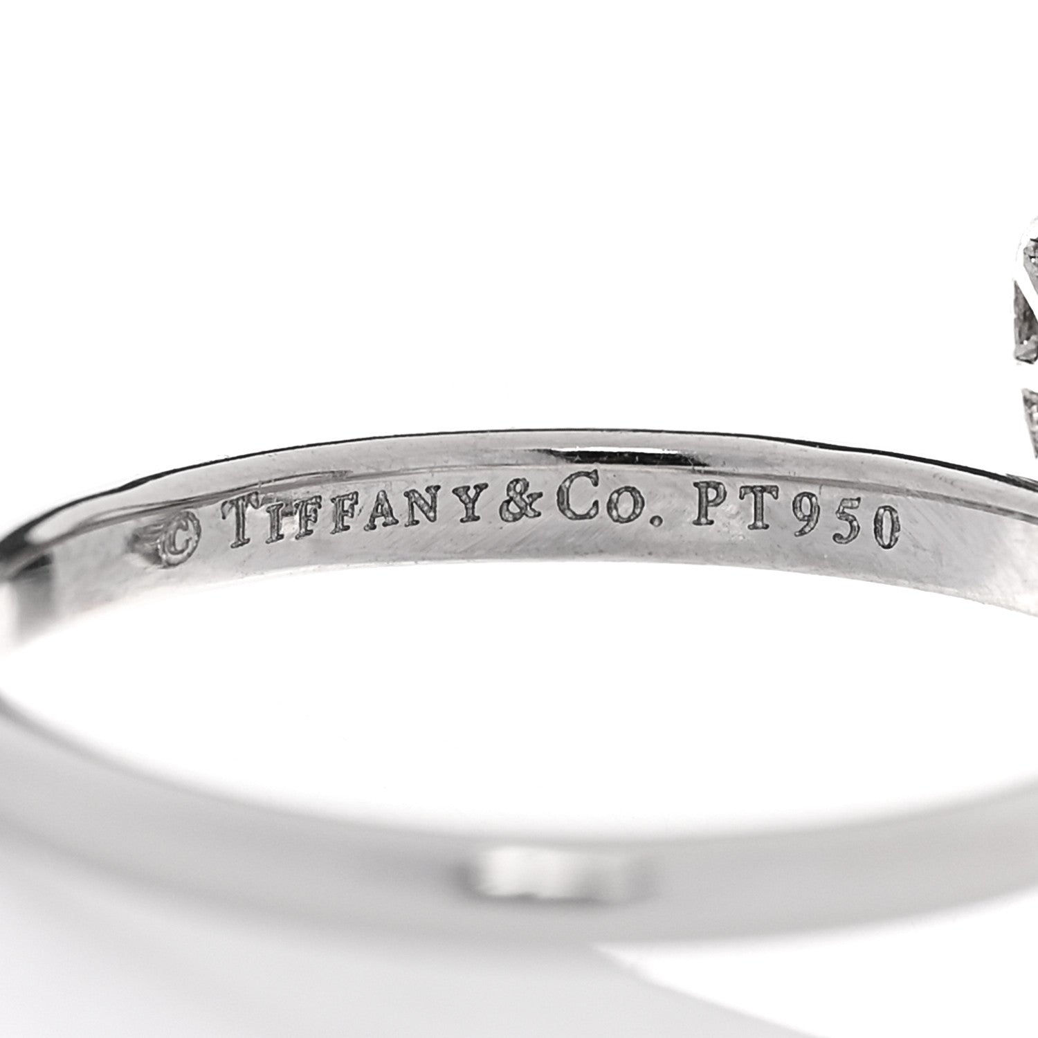 Tiffany Platinum Diamond Bow Ring 53 6.5 4 of 4