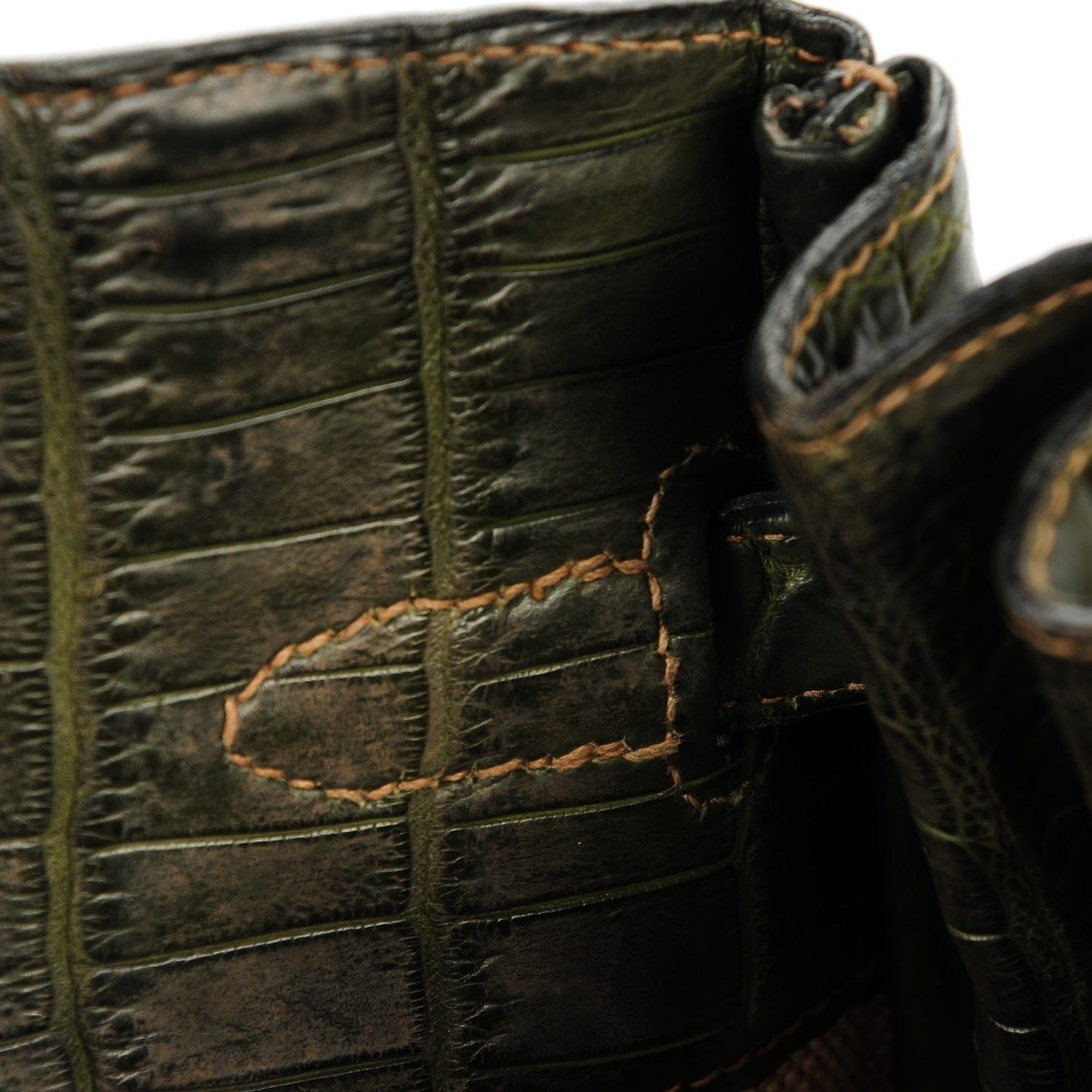 Shiny Niloticus Crocodile Kelly Sport 26 Vert Olive