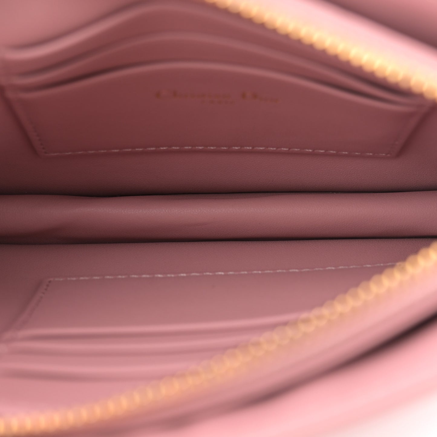 Calfskin Cannage Caro Zipped Pouch With Chain Fard