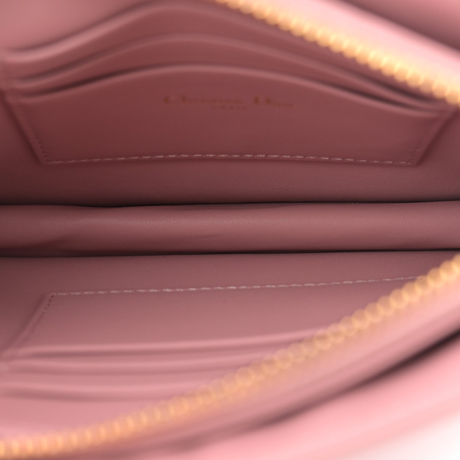 Christian Dior Calfskin Cannage Caro Zipped Pouch With Chain Fard 5 of 13