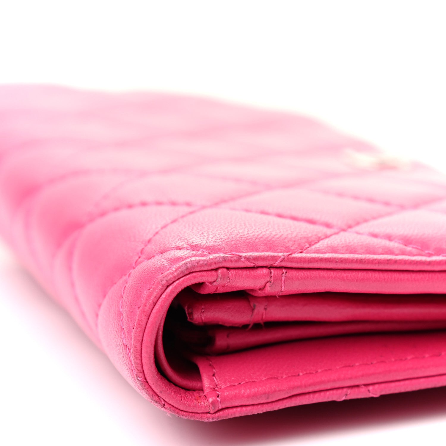 Chanel Lambskin Quilted Yen Wallet Fuchsia 11 of 13