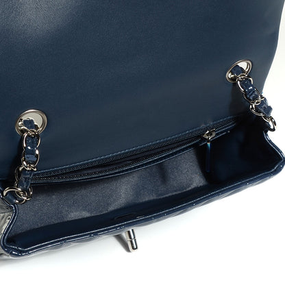Chanel Patent Chevron Quilted Mini Rectangular Flap Navy Blue 5 of 8