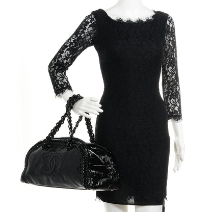Chanel Patent Luxe Ligne Large Bowler Black 2 of 7