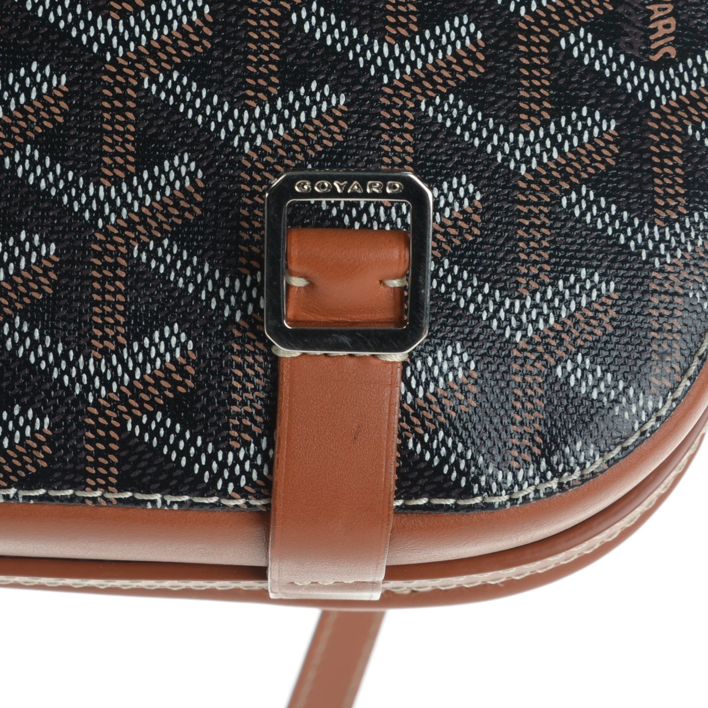 Goyardine Belvedere PM Messenger Bag Black Gold