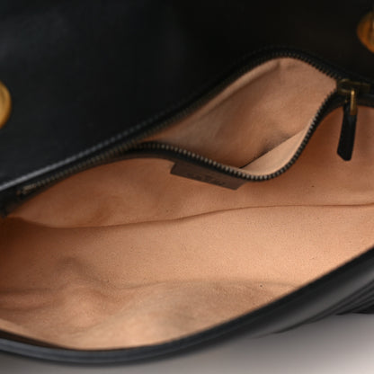 Gucci Calfskin Matelasse Small GG Marmont Shoulder Bag Black 6 of 10