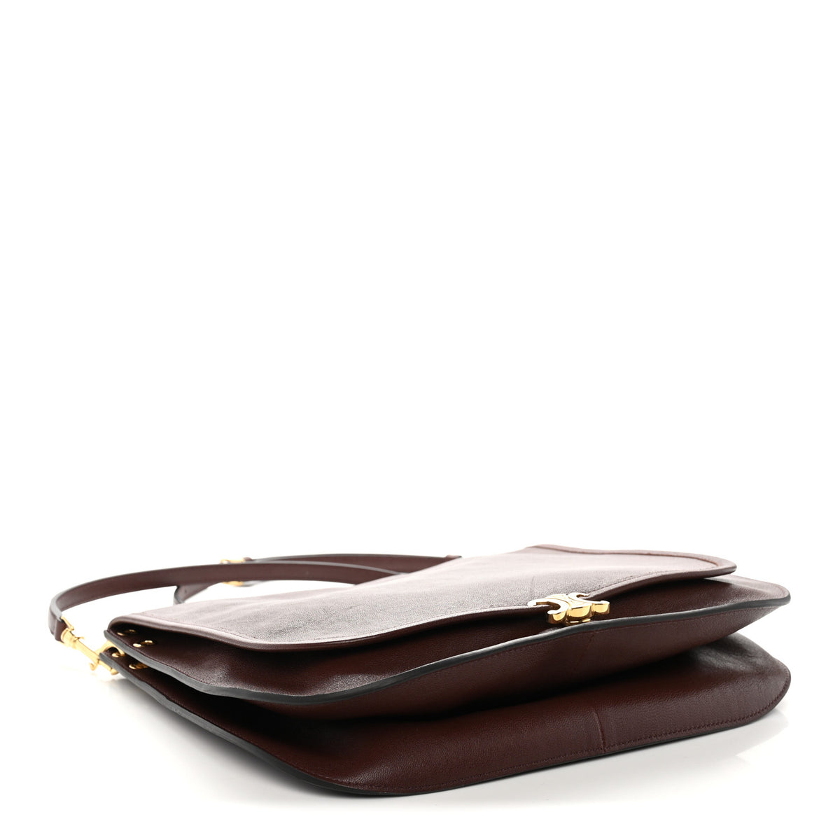 Celine Shiny Lambskin Soft Triomphe Besace Bag Brick 4 of 10