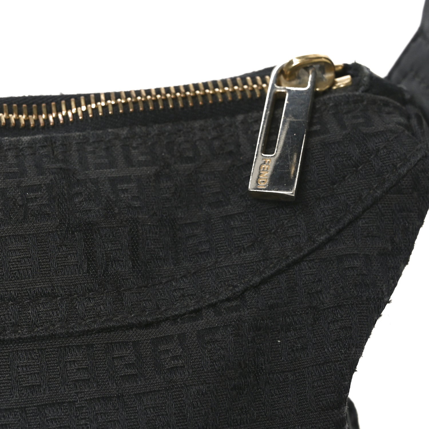 Fendi Zucchino Vitello Shoulder Bag Black 12 of 12