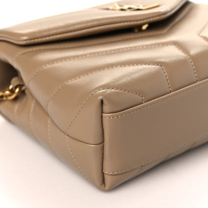 Saint Laurent Calfskin Y Quilted Monogram Toy Loulou Crossbody Bag Dark Beige 8 of 10