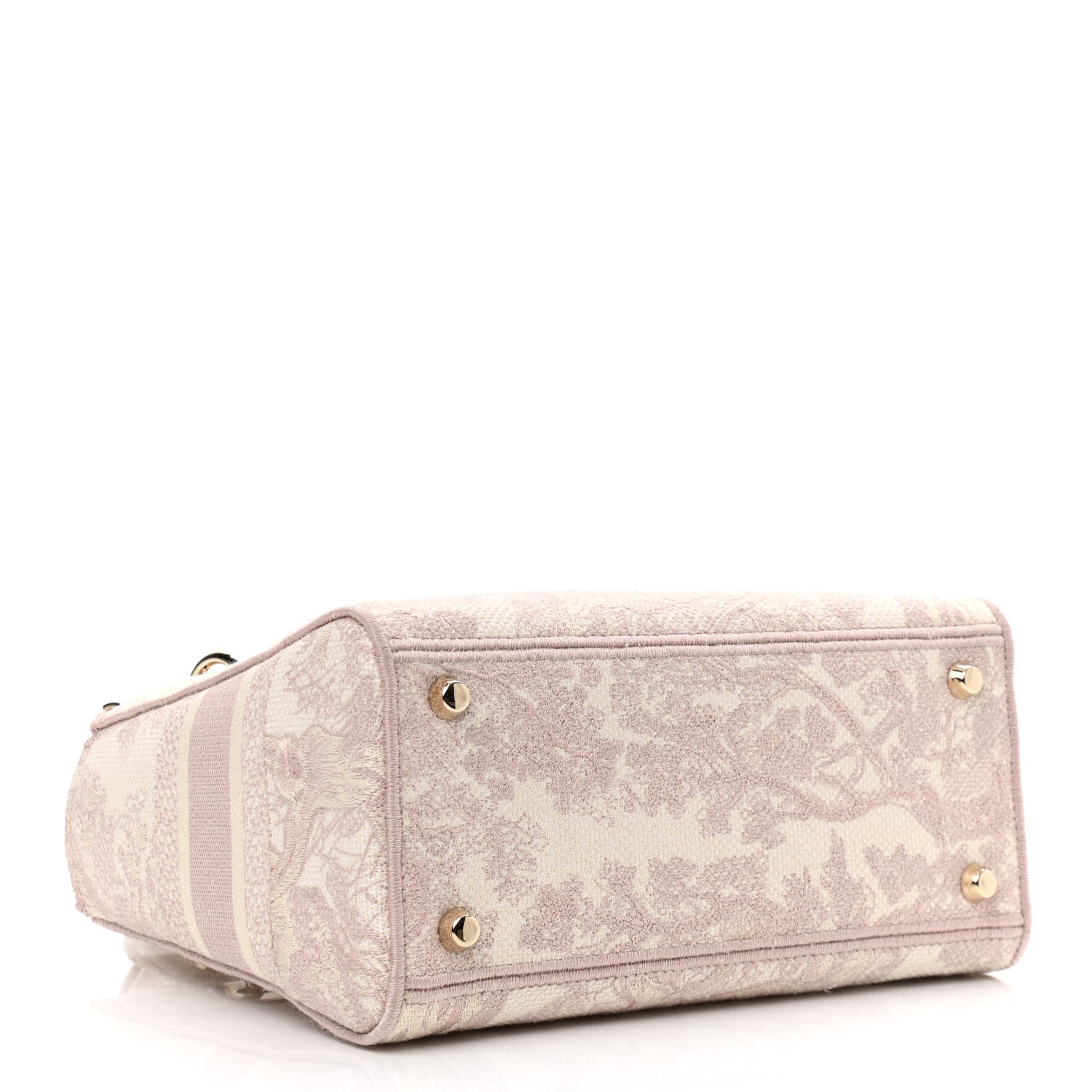 Christian Dior Canvas Toile De Jouy Embroidered Medium Lady D-Lite Rose 3 of 10