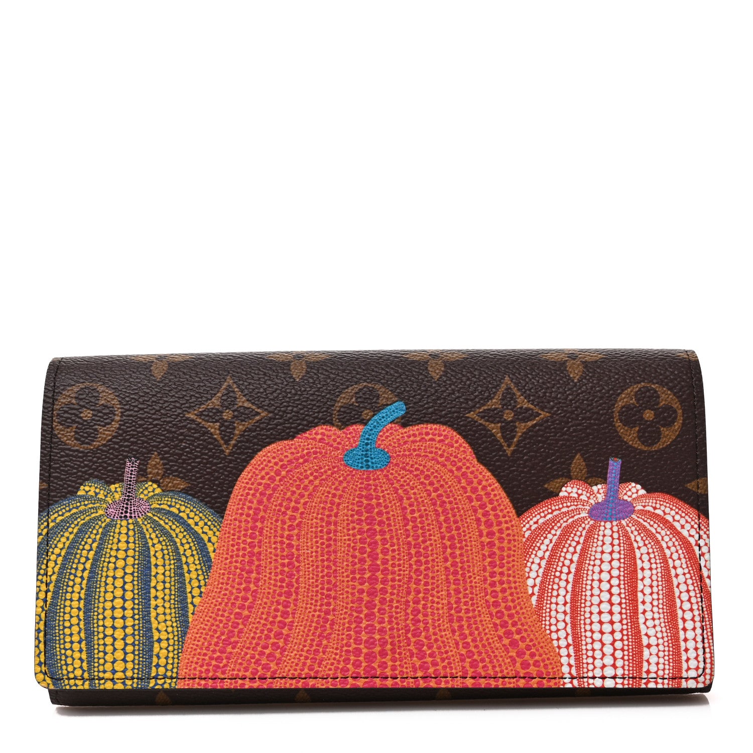Louis Vuitton LV X YK Monogram Kusama Pumpkin Sarah Wallet 1 of 8