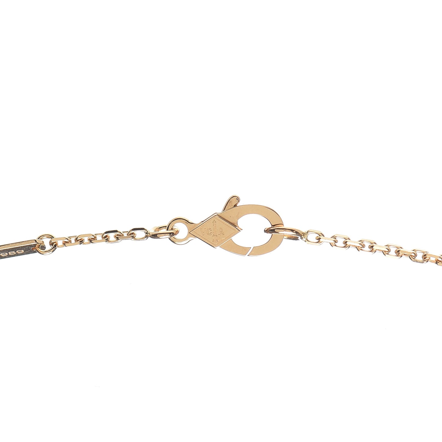 18K Yellow Gold Guilloche Vintage Alhambra Pendant Necklace