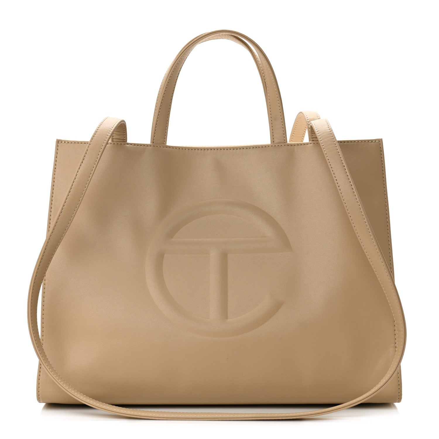 Telfar Vegan Leather Medium Shopping Bag Cream 1 of 10