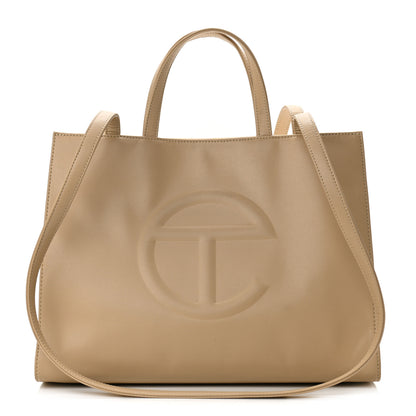 Telfar Vegan Leather Medium Shopping Bag Cream 1 of 10