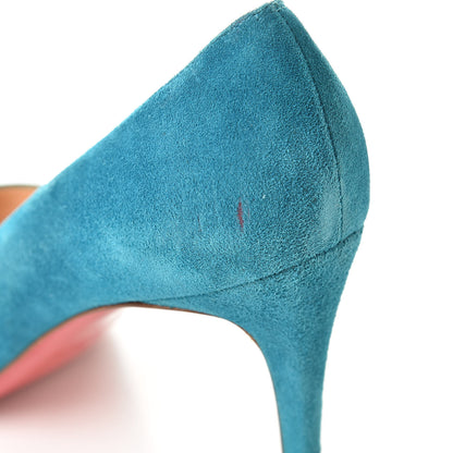 Christian Louboutin Suede Ron Ron 100 Pumps 40.5 Turquoise 12 of 13