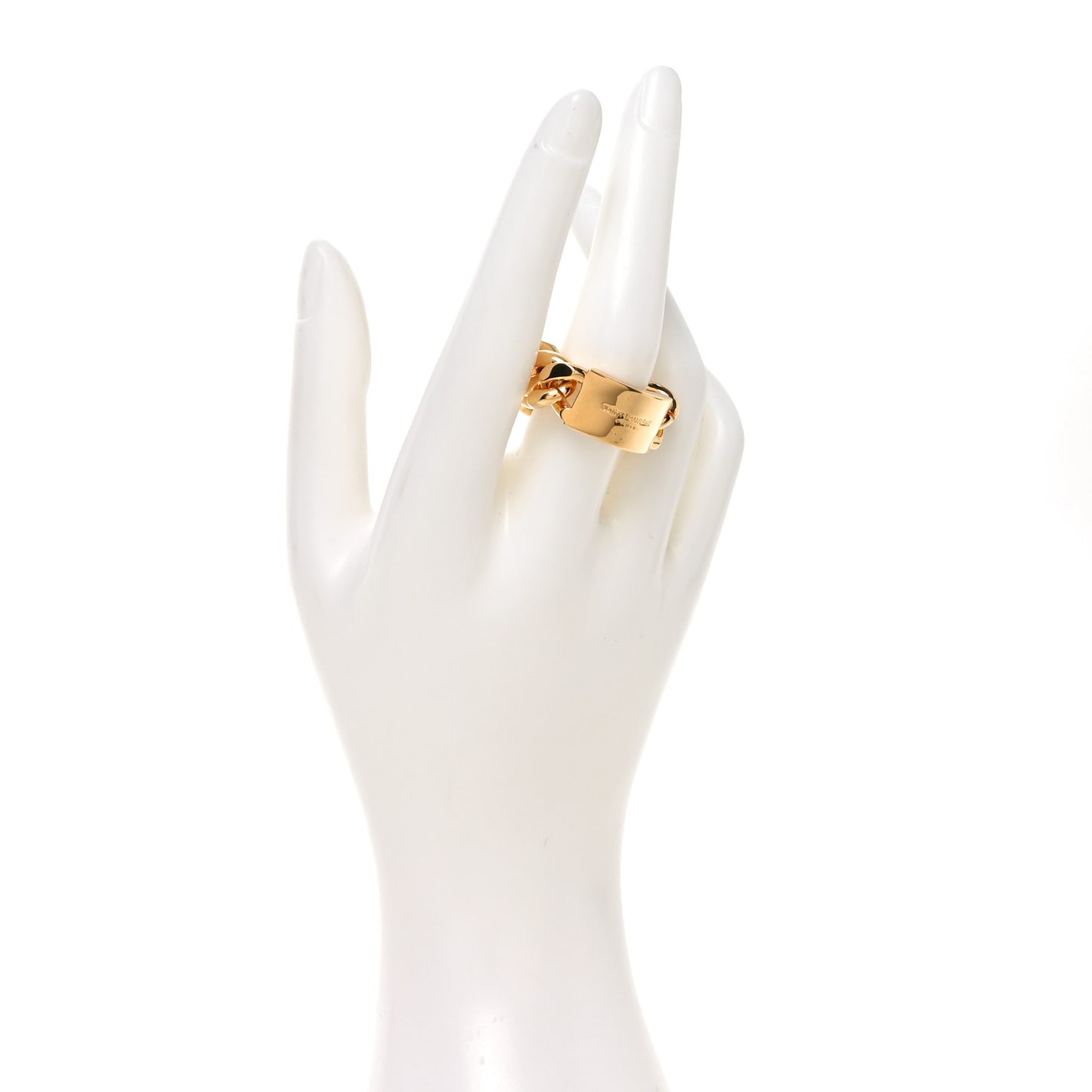 Logo Engraved Chain Ring 62 10 Gold