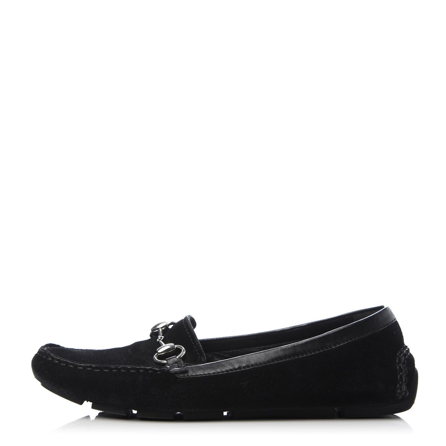 Suede Womens Horsebit Driver Loafers 38 Black