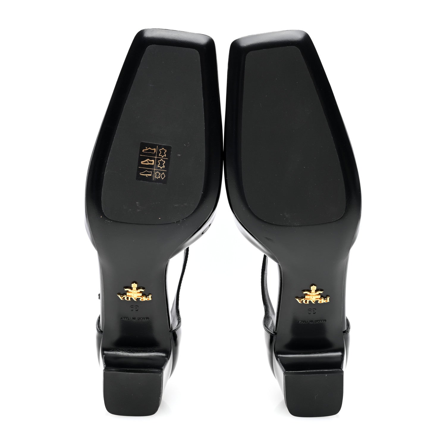 Prada Patent Triangle Squared Toe 35mm Pumps 39 Black 5 of 8