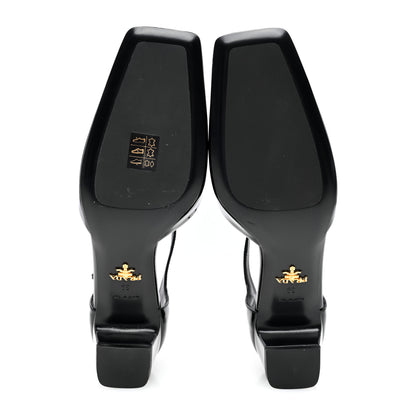 Prada Patent Triangle Squared Toe 35mm Pumps 39 Black 5 of 8