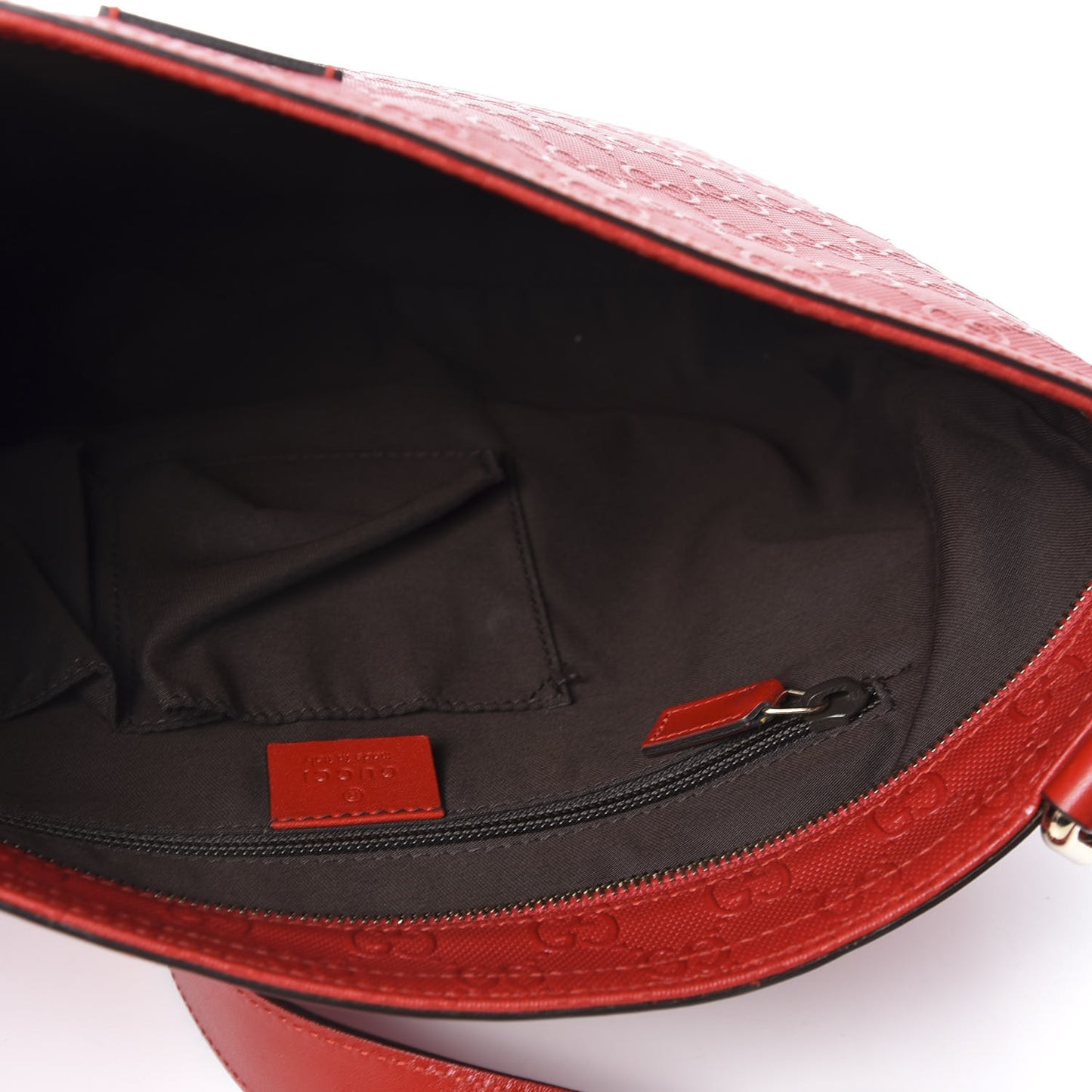 Coated Canvas Monogram Embossed Medium Flat Messenger Bag Red