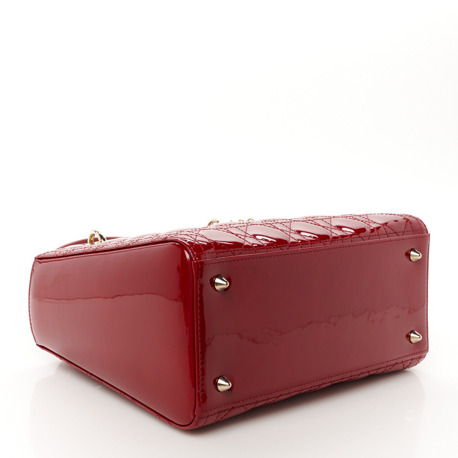 Christian Dior Patent Cannage Medium Lady Dior Burgundy Red 4 of 10
