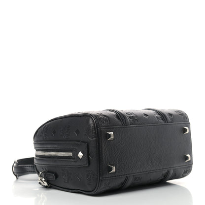 MCM Calfskin Ottomar Monogram Boston Bag Black 4 of 11