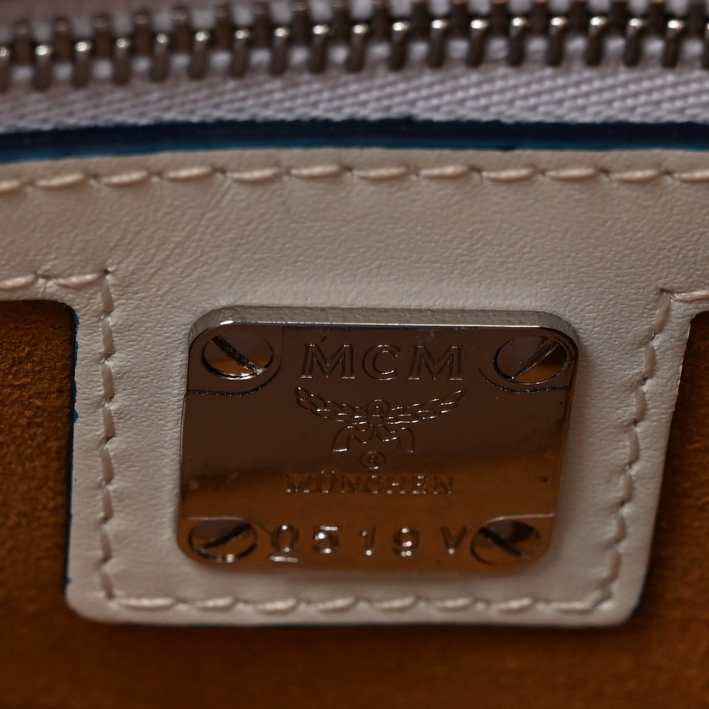 Calfskin Visetos Mini Patricia Crossbody Bag Indigo White