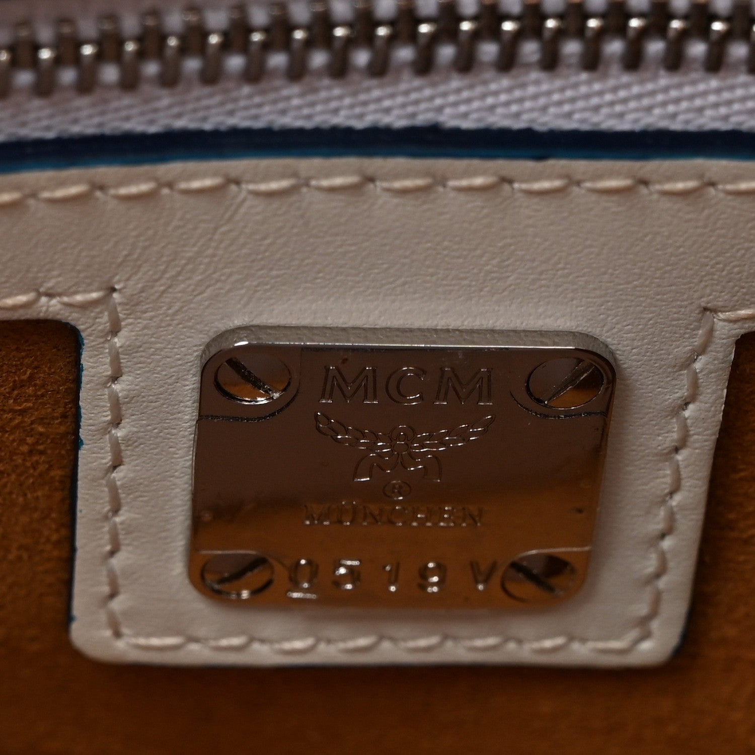 MCM Calfskin Visetos Mini Patricia Crossbody Bag Indigo White 6 of 11