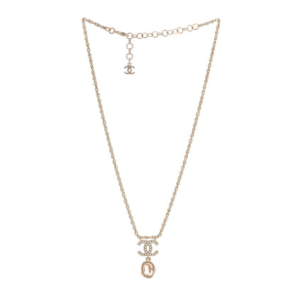 Chanel Crystal Pearl CC Necklace Pearly White Gold 3 of 5