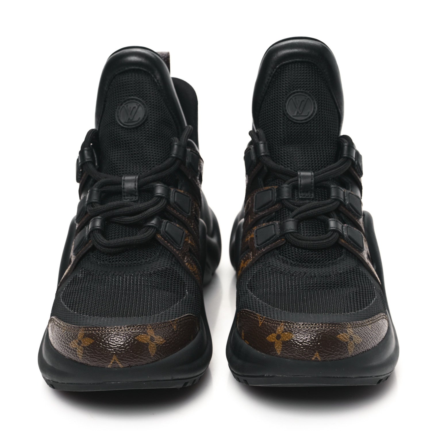 Louis Vuitton Calfskin Patent Monogram LV Archlight Sneakers 38.5 Black 2 of 10