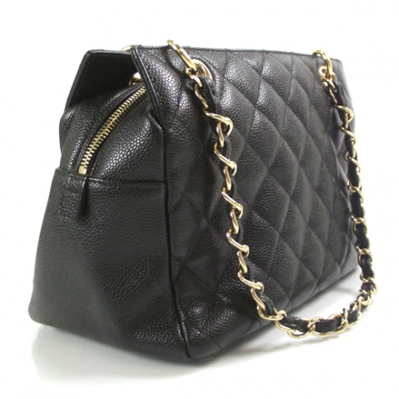 Caviar Timeless Classic Shopping Tote Black