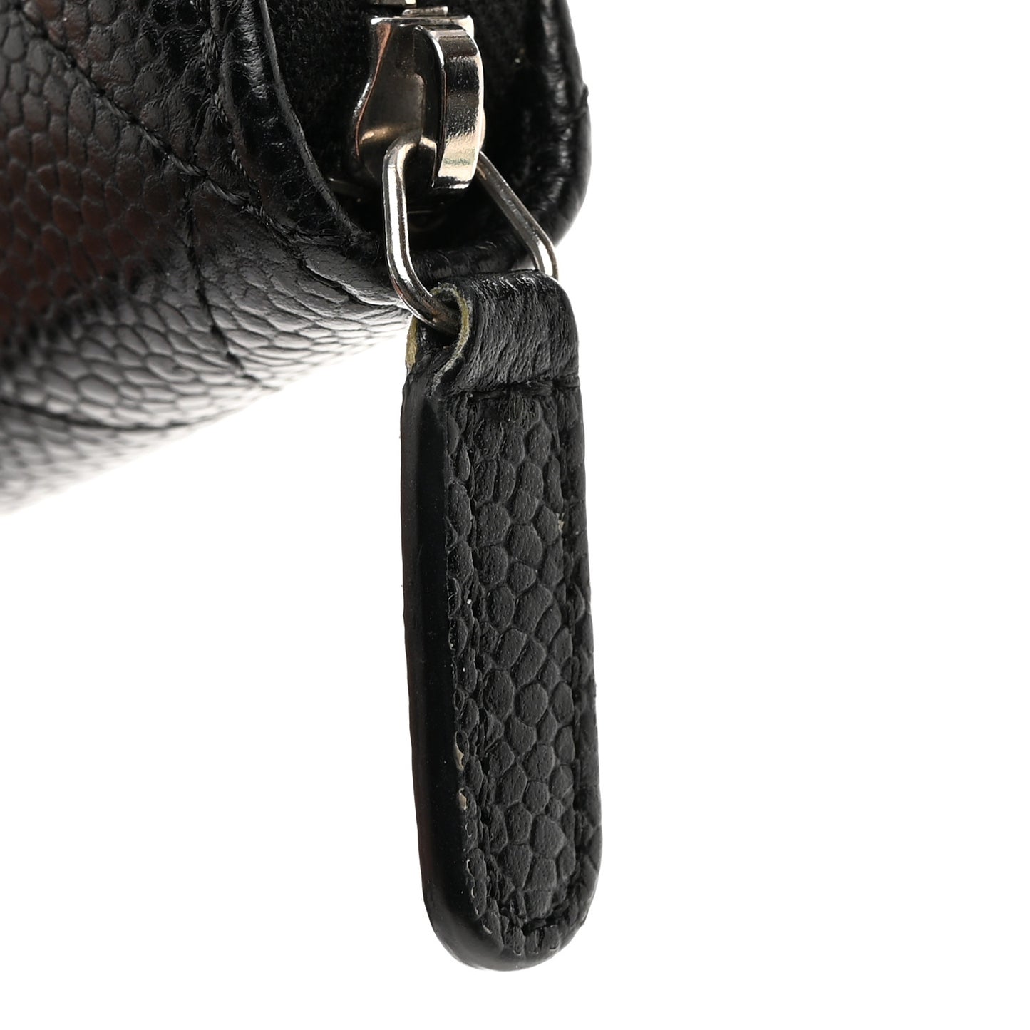 Caviar Quilted Zip Coin Purse Black