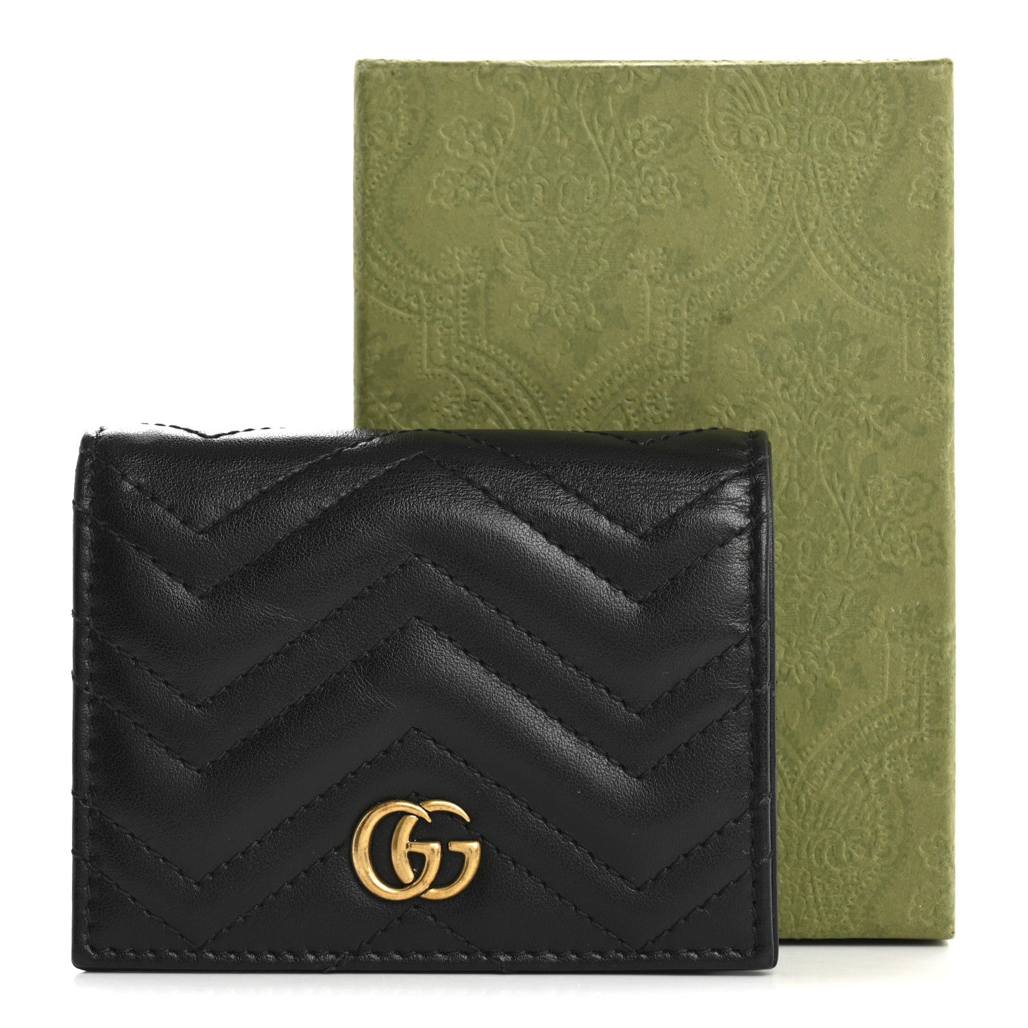 Gucci Calfskin Matelasse GG Marmont Card Case Wallet Black 8 of 8