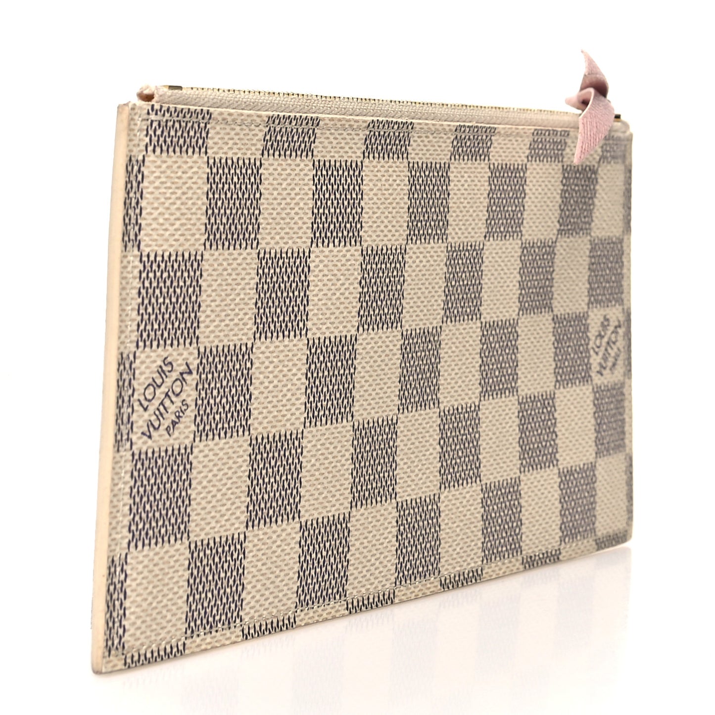 Damier Azur Felicie Chain Wallet Zippered Insert Rose Ballerine