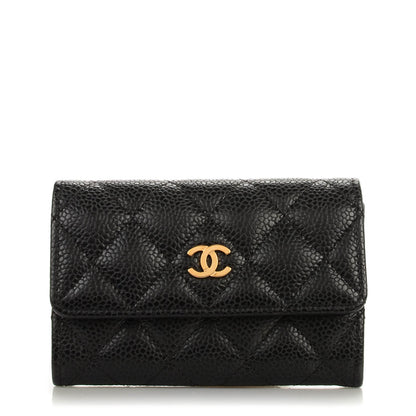 Chanel Caviar Quilted Flap Card Holder Black 1 of 8