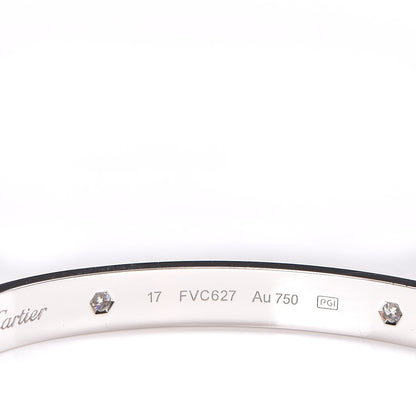 Cartier 18K White Gold 4 Diamond LOVE Bracelet 17 4 of 6