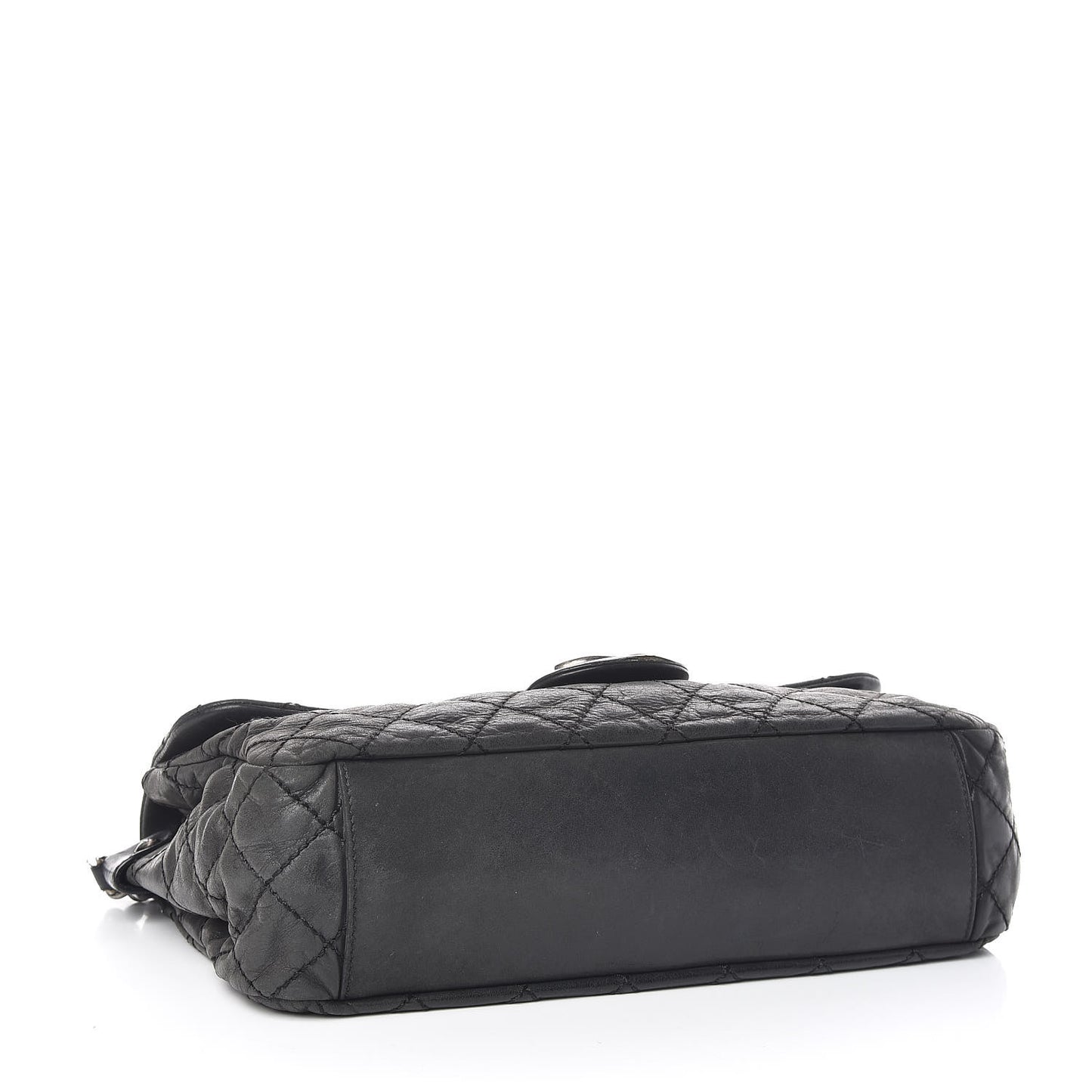 Iridescent Calfskin Large Coco Daily Flap Black