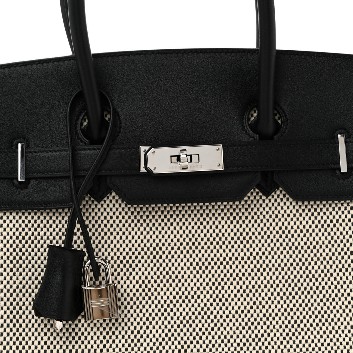 Hermes Toile Swift Birkin 35  Natural Black 7 of 12